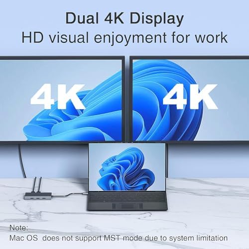 USB C Docking Station Dual Monitor for HP,Laptop Docking Station 3 Monitors - Image 3