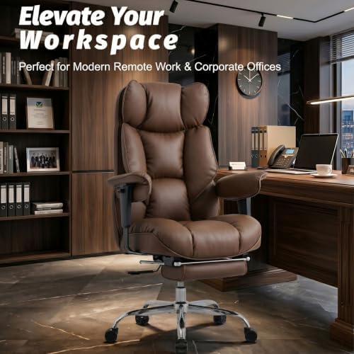 Efomao Executive Office Chair 400lbs,Brown Big and Tall Desk Chair - Image 2