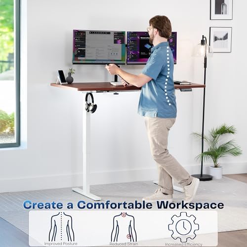 VIVO Dark Walnut 60 x 30 in Standing Desk, DESK-KIT-1W6D-30 - Image 3