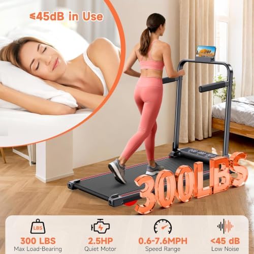Walking Pad Treadmill for Home Small, 3-in-1 Walking Pad with Handle Bar, 9% Incline Under Desk Treadmill with 300lbs Capacity - Image 3