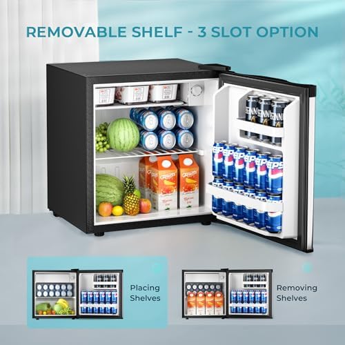 EUHOMY 1.7 Cu.Ft Mini Fridge, Compact Refrigerator for Dorm, Silver - Image 4