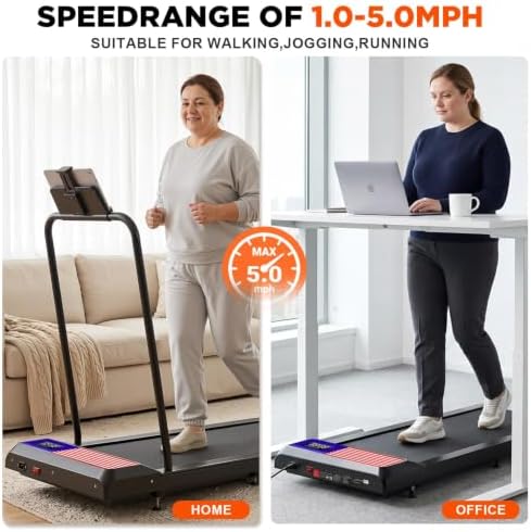 Under Desk Treadmill with Incline, Portable Walking Pad with Handlebar - Image 5