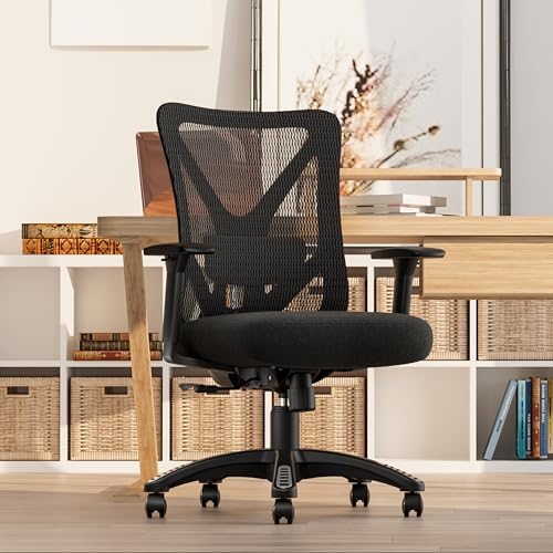 Ergonomic Office Chair, Mesh Computer Desk Chairs with BIFMA X5.1 Certified, Adjustable Lumbar Support, 3D Arm, Tilt Back, Wide Seat, Comfy Swivel Work Task Chair for Company and Home (Onyx Black) - Image 2