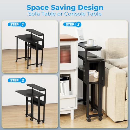 GreenForest Folding Desk with Adjustable Monitor Stand, 24.8 in Small Desk - Image 5