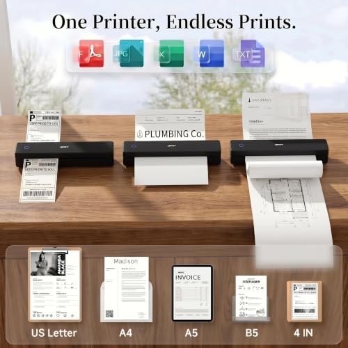 HPRT Inkless Portable Thermal Printer,MT610,203 DPI,8.5 x 11 - Image 3