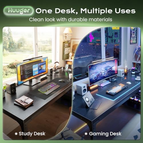 Huuger 63'' x 23.6'' Computer Desk with Power Outlets, 0.95'' Thick Desktop - Image 3
