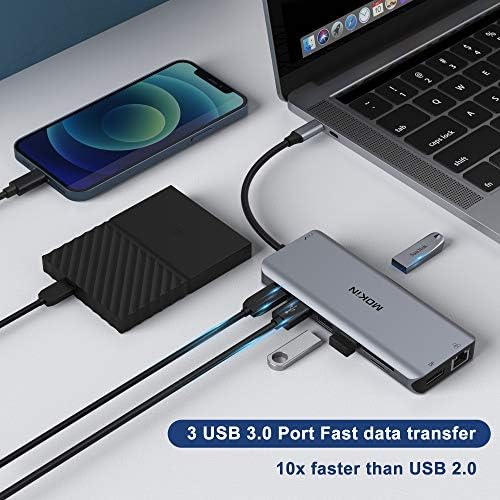 USB C Docking Station Dual Monitors 13 in 1 Triple Display USB C Hub for Windows with Dual HDMI 4K, DP, PD Charger, Gigabit Ethernet, 5 USB Ports, SD/TF Card Reader, Mic/Audio for Lenovo HP Dell XPS - Image 6