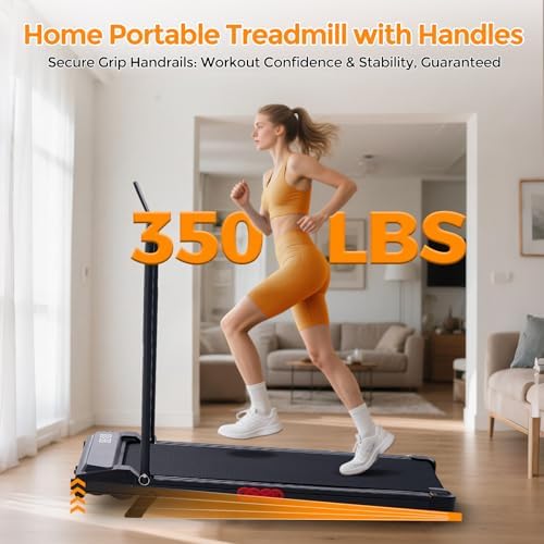KASSADIN Electric Walking Pad Treadmill with Handle Bar Incline for Home, Portable Walking Pad Treadmill with Handles for Home Small, 3.0HP Mini Under Desk Treadmill for Exercising, 0.6-7.6MPH, 350LB - Image 4