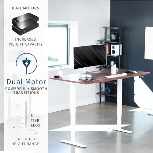 VIVO Dark Walnut 71 x 36 in Standing Desk, DESK-KIT-2W7D-36 - Image 4