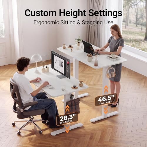 Claiks 40 x 24 Inch White Electric Standing Desk - Image 5