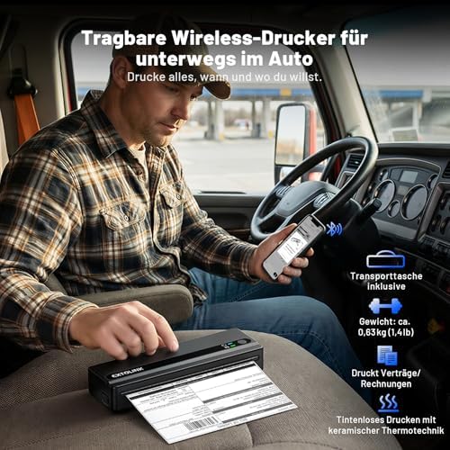 Portable Wireless Printer for Travel, Inkless Thermal Printer 2600mAh - Image 2