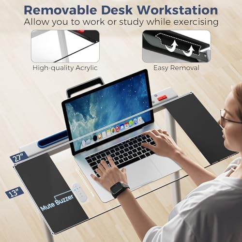 GYMAX Walking Pad Treadmill, 3 in 1 Folding Treadmill with Removable Desktop, Remote & 12 Preset Programs, 2.5 HP Under Desk Walking Pad Running Machine for Home Gym Exercise Workout - Image 3
