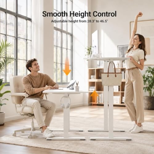 Claiks 35 x 20 Inch White Electric Standing Desk - Image 4