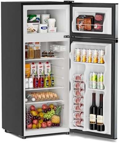 Manastin 4.4 Cu.Ft Mini Fridge Freezer for Dorm/Office, 2-Door, Quiet by Manastin