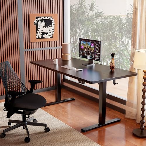 ErGear Height Adjustable Electric Standing Desk, 55 x 28 Inches Sit Stand up Desk, Memory Computer Home Office Desk, Black - Image 2