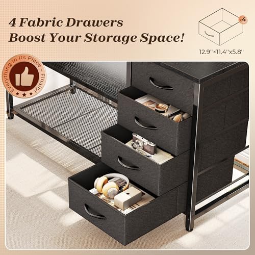 PRAISUN 53" L Shaped Desk with Power Outlets & 4 Drawers - Image 7