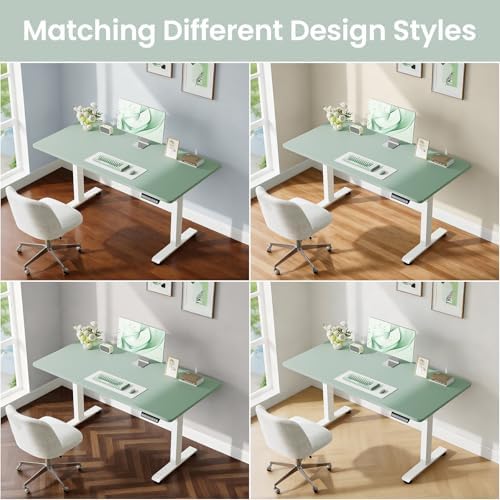 Veken 55 Inch Large Electric Standing Desk, Gaming Table, Green - Image 6