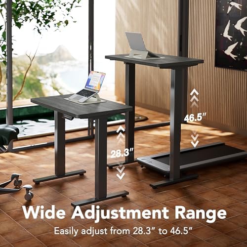 HUANUO 48x24 Inch Electric Standing Desk, Height Adjustable, Grey - Image 6