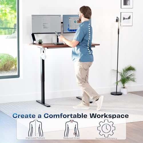 VIVO Dark Walnut 48 x 30 in Standing Desk, DESK-KIT-1B5D - Image 4