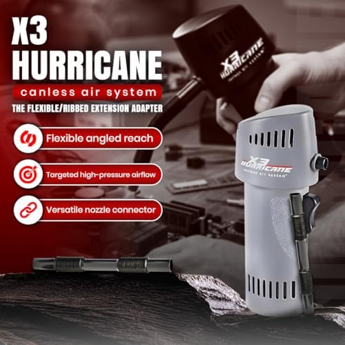 Canless Air X3 Hurricane Air Duster - Rechargeable Air Blower with Adjustable Speed up to 260 MPH - 5 Attachments Dust Removal Tool - Compressed Air Alternative for Electronics & Car Detailing - Image 4