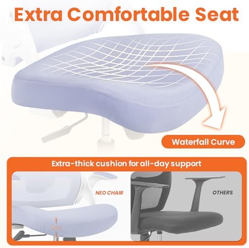 NEO CHAIR Office Desk Chair with Ergonomic High Back Mesh Headrest, Purple - Image 4