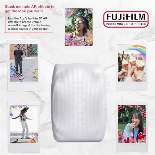 Fujifilm Instax Mini Link 3 Printer Bundle Instax Mini Film (40 Sheets), Link 3 Protective Case (Clay White) - Image 7