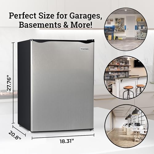 Igloo 2.6 Cu.Ft Mini Fridge with Freezer, Platinum - Image 5