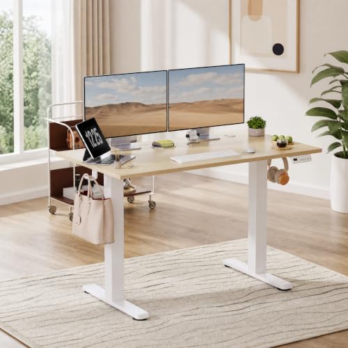 Claiks Electric Standing Desk, 40x24 Inch, Nature - Image 2