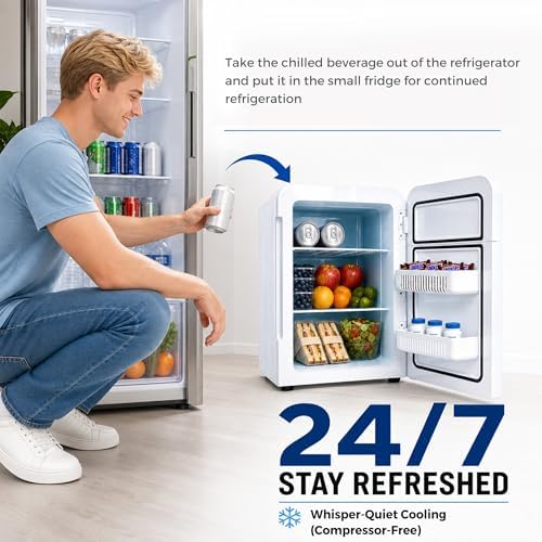 Kikihouse 22L/30Cans Mini Fridge for Bedroom, Portable Cooler & Warmer - Image 6