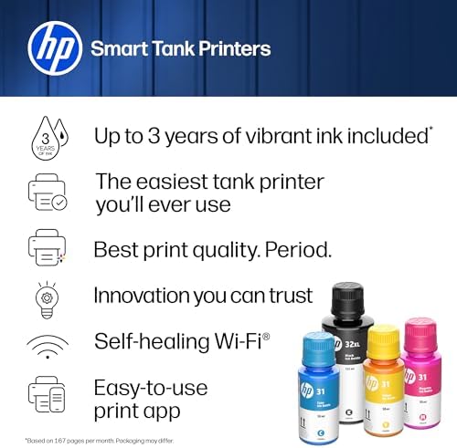 HP Smart Tank 5003 Wireless All-in-One Ink Tank Printer, Scanner, Copier with up to 3 Years of Ink Included, Best-for-Home, Cartridge-Free Refillable, AI-Capable (D06BKA) - Image 2