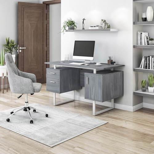 Techni Mobili Office Desk with Storage Drawers and Cabinet 51.25” W - Modern Office Desk with Large Floating Desktop Surface - Image 2