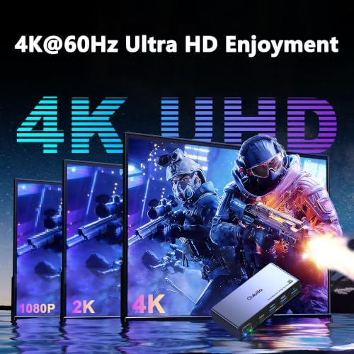 USB C Kvm Switch 2 Monitors 1 Desktop and 1 Laptop, Dual Monitor KVM Switch Docking Station, 4K@60Hz Expand 2 HDMI Displays,USB 3.0x3,USB C x1, PD 100W, Wired Remote and USB Cable Included - Image 5