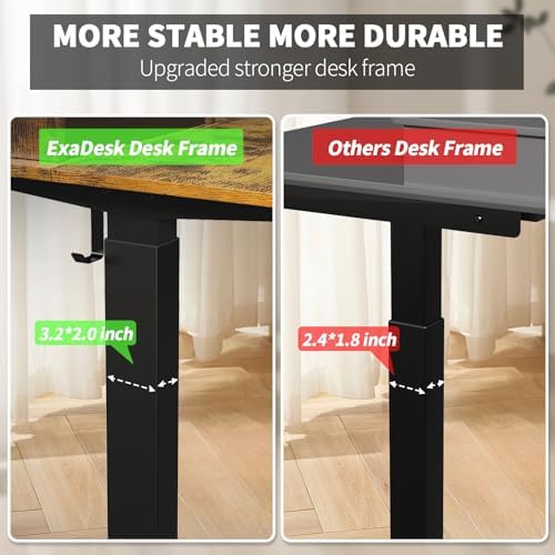 Electric Standing Desk, 63 * 30 Inches Adjustable Height with 4 Drawers, Double Storage Shelves Stand Up Desk, Home Office Workstation Sit Stand up Desk (Rustic Brown) - Image 5