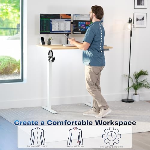 VIVO Light Wood 48 x 30 in Standing Desk, DESK-KIT-1W5C - Image 4