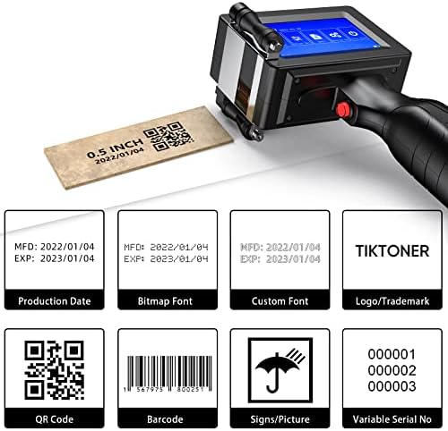 Handheld Printer Portable 1580P1 with 4.3 Inch Touch Screen Quick-Drying Handheld Inkjet Printer Printing Height 0.08-0.5" Barcode/Label/Logo/QRCode/Date/Batch Number/Barcode - Image 4