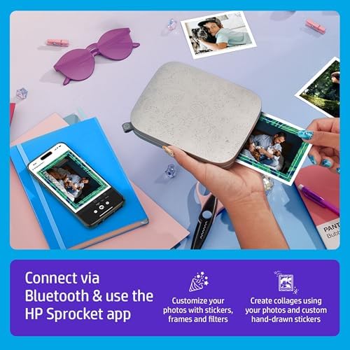 HP Sprocket 3x4 Instant Photo Printer -Kit: 20 Pack Zink Paper, case - Image 3