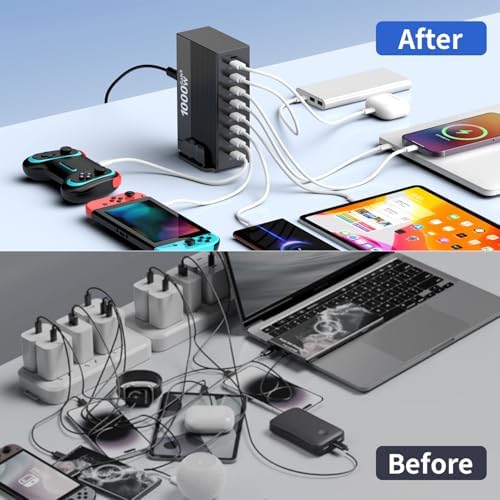1000W 8-Port GaN5 Desktop Charging Station, High-Power USB Charging Hub with 5X 140W and 3X 100W PD Ports, Fast Charger for Laptops, Tablets, and Smartphones - Image 4
