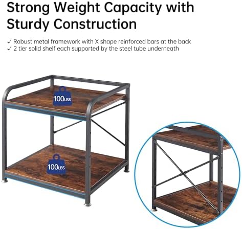 Fannova Large Size Under Desk Printer Stand, Height Adjustable Top Shelf - Image 5