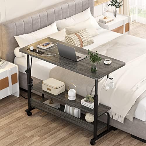 Armocity 39" Rolling Standing Desk with Charging Station for Couch Bed - Image 6