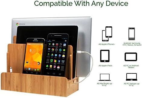 Great Useful Stuff G.U.S. Multi-Device Charging Station Dock & Organizer - Multiple Finishes Available. for Laptops, Tablets, and Phones - Strong Build, Eco-Friendly Bamboo - Image 2