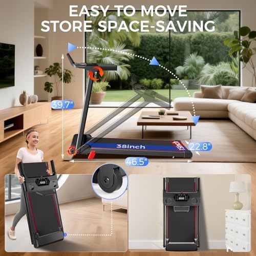 Treadmills for Home 3.0HP Foldable Treadmill with 12% Incline Small - Image 5