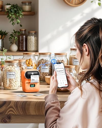 Phomemo Label Maker Machine, Portable Thermal Label Printer with Display - Image 4