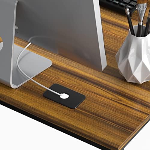SHW Mission 55 x 60 L-Shape Home Office Computer Desk, Walnut - Image 5