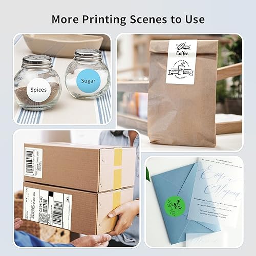 JADENS Bluetooth Thermal Label Printer, Wireless with Built-in Paper Bin - Image 6