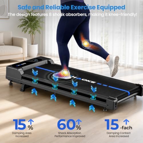 Walking Pad Treadmill for Home, Built-in Speaker, 6.2MPH Under Desk Walking Pad with 10% Incline, 2.75HP Portable Walking Pad with APP, 330LBS Capacity, Remote Control, 12 HIIT Programs - Image 4