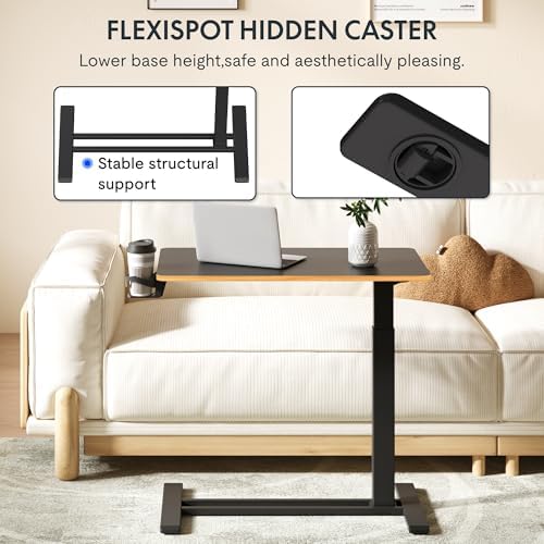 FLEXISPOT H7 32" Pneumatic Height-Adjustable Overbed Table with Wheels - Image 5