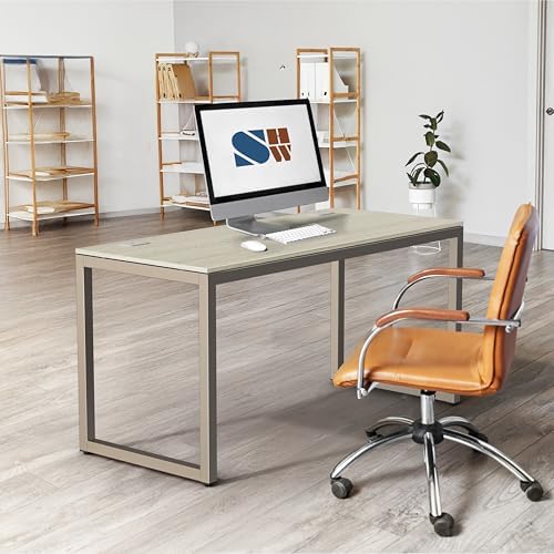 SHW 55-Inch Commercial-Grade Office Computer Desk, Maple - Image 2