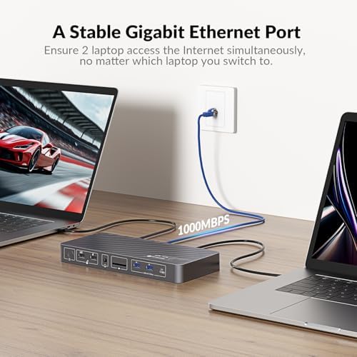 AV Access KVM Switch Docking Station 2 Monitors 2 Laptops, 4K Dual Display - Image 3