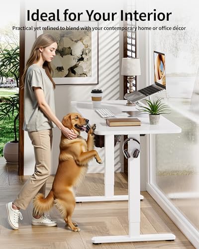 BIZUM Electric Standing Desk 60 x 24 Inch Computer Desk-Gaming Desk White Home Office Desks Height Adjustable Memory Stand Up Computer Workstation - Image 4