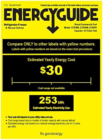 Commercial Cool CCR45B Compact Single Door Refrigerator and Freezer, 4.5 Cu. Ft. Mini Fridge, Black - Image 7